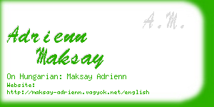 adrienn maksay business card